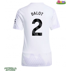 Manchester United Diogo Dalot #2 Bortatröja Kvinnor 2025-26 Kortärmad